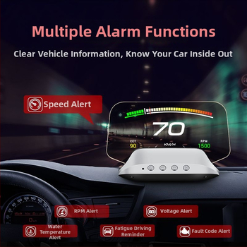 Afișaj HUD multifuncțional pentru mașină cu navigație, OBD, proiecție HD, compatibilitate universală