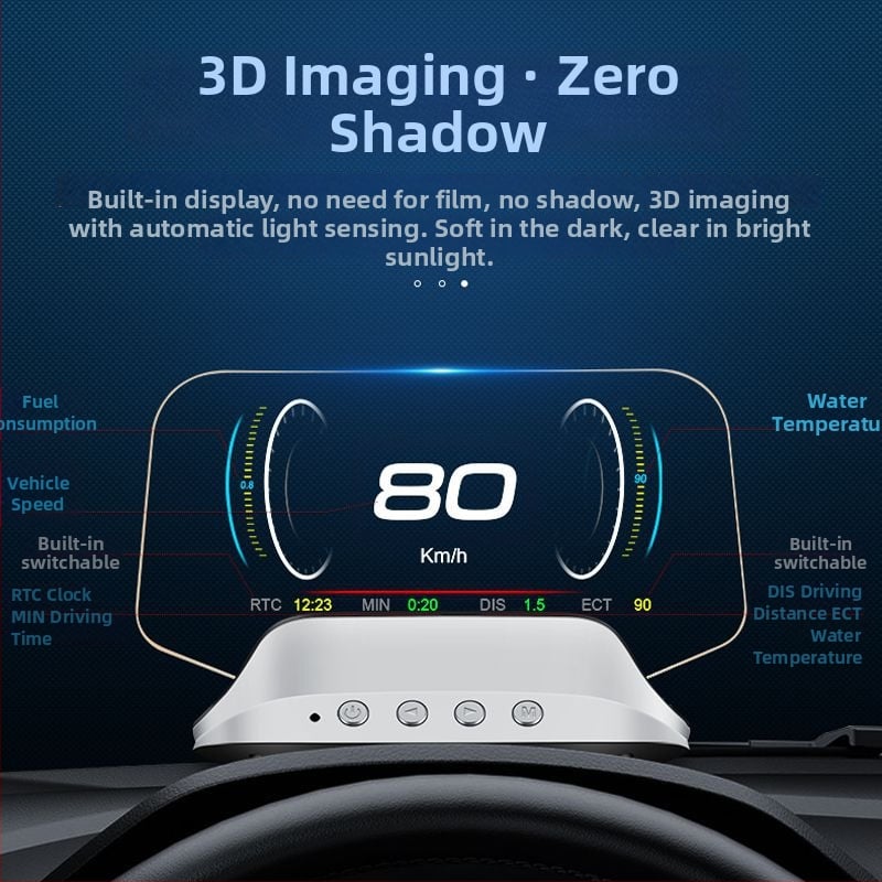 Afișaj HUD multifuncțional pentru mașină cu navigație, OBD, proiecție HD, compatibilitate universală