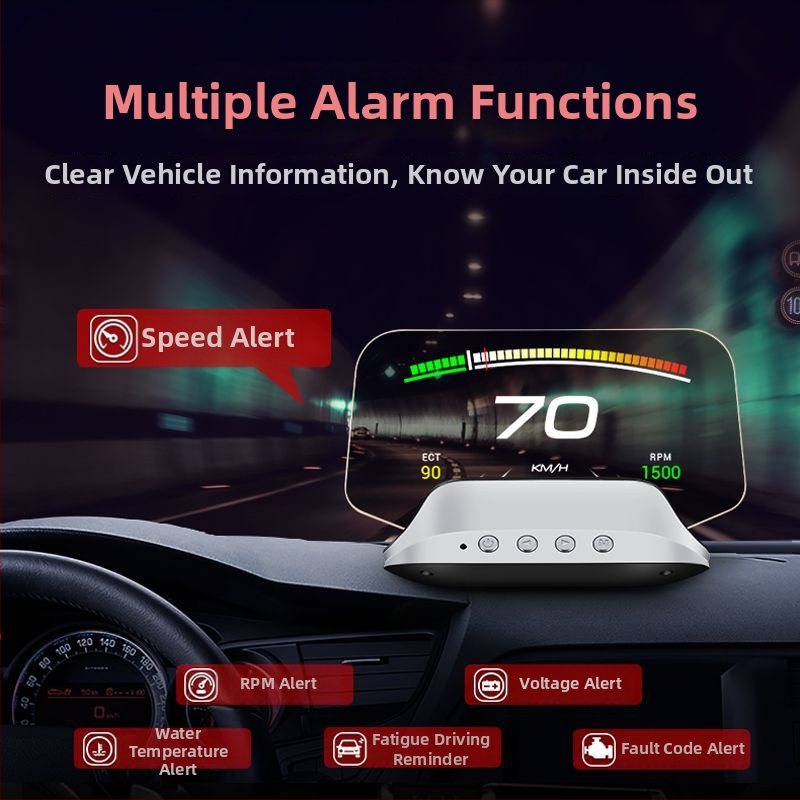 Afișaj HUD multifuncțional pentru mașină cu navigație, OBD, proiecție HD, compatibilitate universală