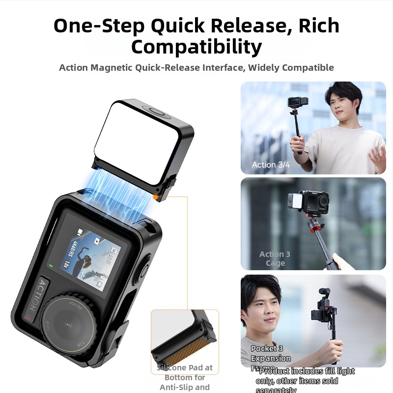 LM18 Mini Lampă de umplere magnetică, portabilă, compatibilă cu DJI Action Mini, 3.7V, sub 10W