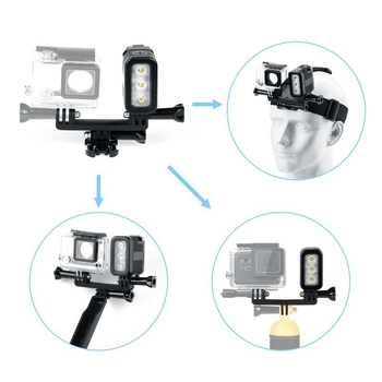 Lumină subacvatică GoPro cu trepied – ABS+LED, impermeabilă pentru camere de acțiune