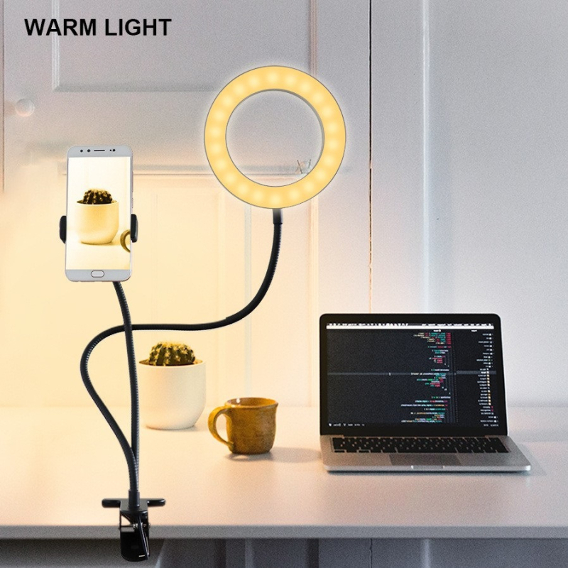 Lumină dublă pentru streaming live, inel de lumină pliabil pentru telefoane mobile, 5W, 5V, procesare personalizabilă