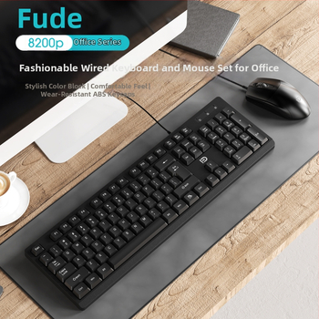 Комплект клавиатура и мишка Fude 8200P (жичен, USB интерфейс, 1600 DPI, ергономичен)