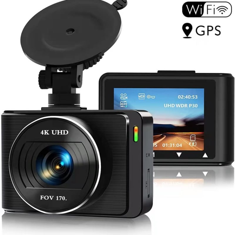 Automobilska kamera s dvostrukim snimanjem 4K+1080P, WiFi, 170°, dvostruka leća, F1.8, 1.5" zaslon, ciklično snimanje, TF kartica do 128GB