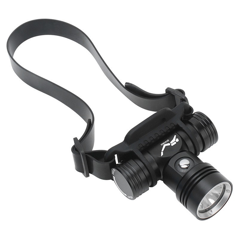 Potapljačka čelna svjetiljka s prikazom razine baterije; 10W LED; 350+ lumena; 18650 baterija; vodootporna; domet 200–500 m
