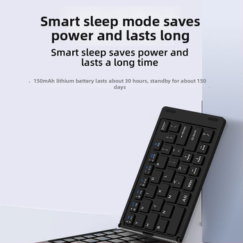 Sklopná bezdrôtová Bluetooth klávesnica s myšou – 1600dpi optoelektronika, ergonický dizajn, možnosť loga na zákazku, nabíjací kábel súčasťou, univerzálne pre notebook, tablet, telefón, laptop