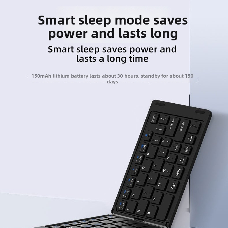 Sklopná bezdrôtová Bluetooth klávesnica s myšou – 1600dpi optoelektronika, ergonický dizajn, možnosť loga na zákazku, nabíjací kábel súčasťou, univerzálne pre notebook, tablet, telefón, laptop