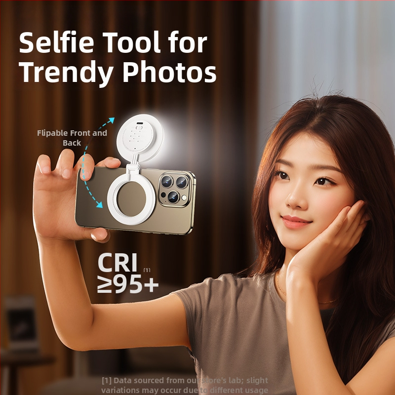 Magnetické vreckové LED svetlo na doplnenie – Prenosné, skladacie pre selfie na telefóne, vonkajšie fotografovanie, 3 režimy osvetlenia, 5V