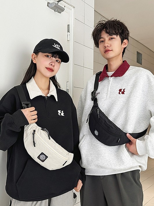 Geantă crossbody unisex din nylon pentru călătorii, închidere cu fermoar, căptușeală poliester, vara 2025
