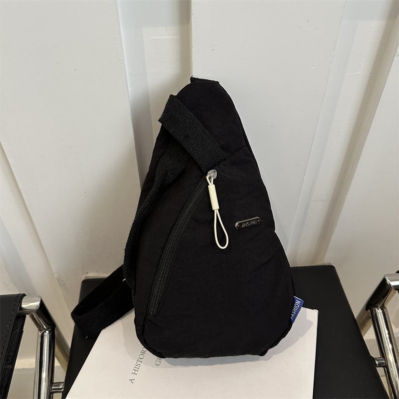 Geantă crossbody din pânză, stil street fashion, toamnă 2024, fermoar, buzunar pentru telefon