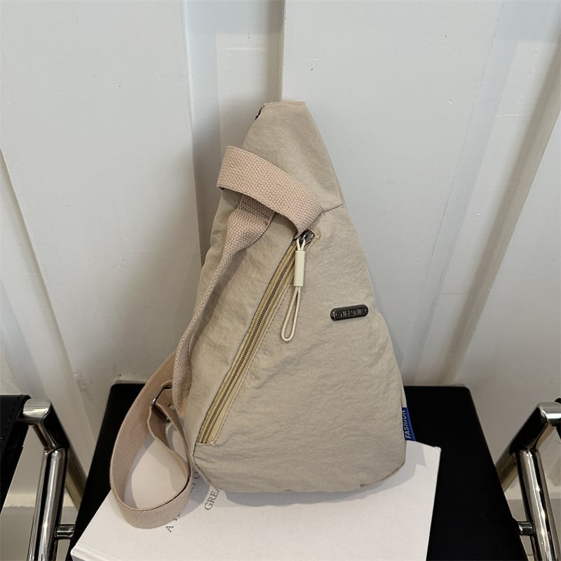 Geantă crossbody din pânză, stil street fashion, toamnă 2024, fermoar, buzunar pentru telefon