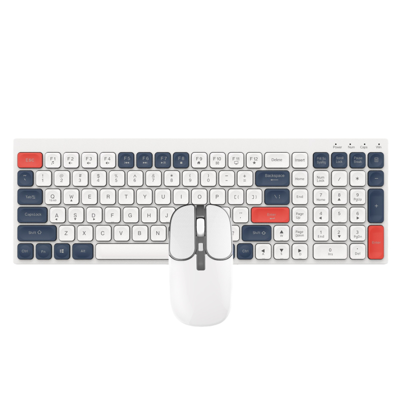 Set tastatură și mouse Bluetooth, fără fir, ergonomic, senzor optic 1600 DPI, rezistent la apă, funcționare silențioasă