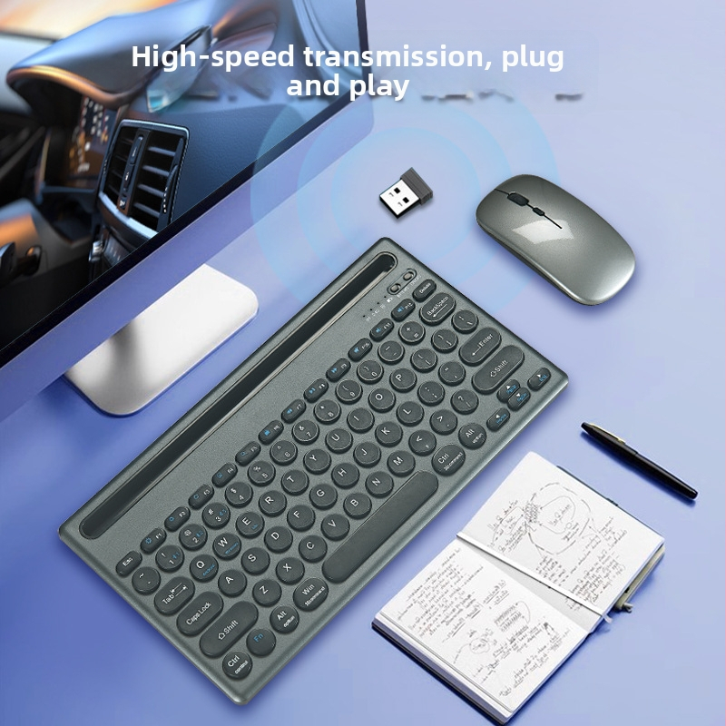 Bezdrôtová súprava klávesnice a myši K1000 – Bluetooth a 2.4G dvojmodový režim, 100 kláves, kompatibilný s notebookom, tabletom, desktopom a smartfónom