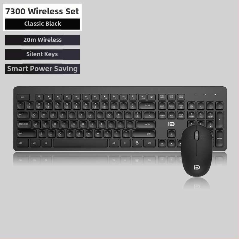 Bežični komplet tipkovnice i miša s USB sučeljem, 1600 DPI optički, Plug-and-Play, ergonomski dizajn