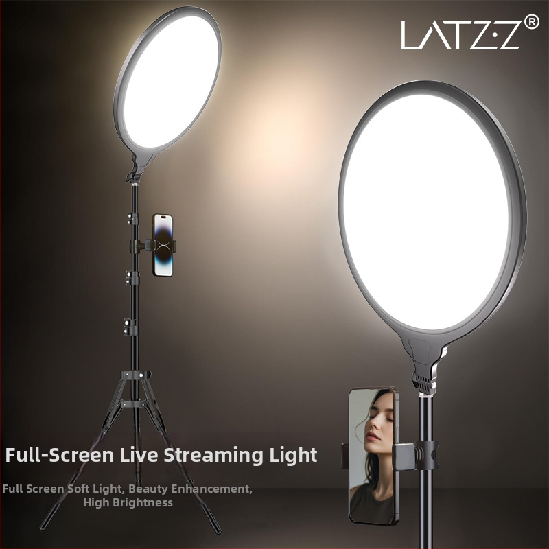 LATZZ Svetlo na doplnenie pre živé vysielanie – Stolné atmosférické svetlo, 10-50W, 220V, Tri farebné teploty, pre živé fotografovanie