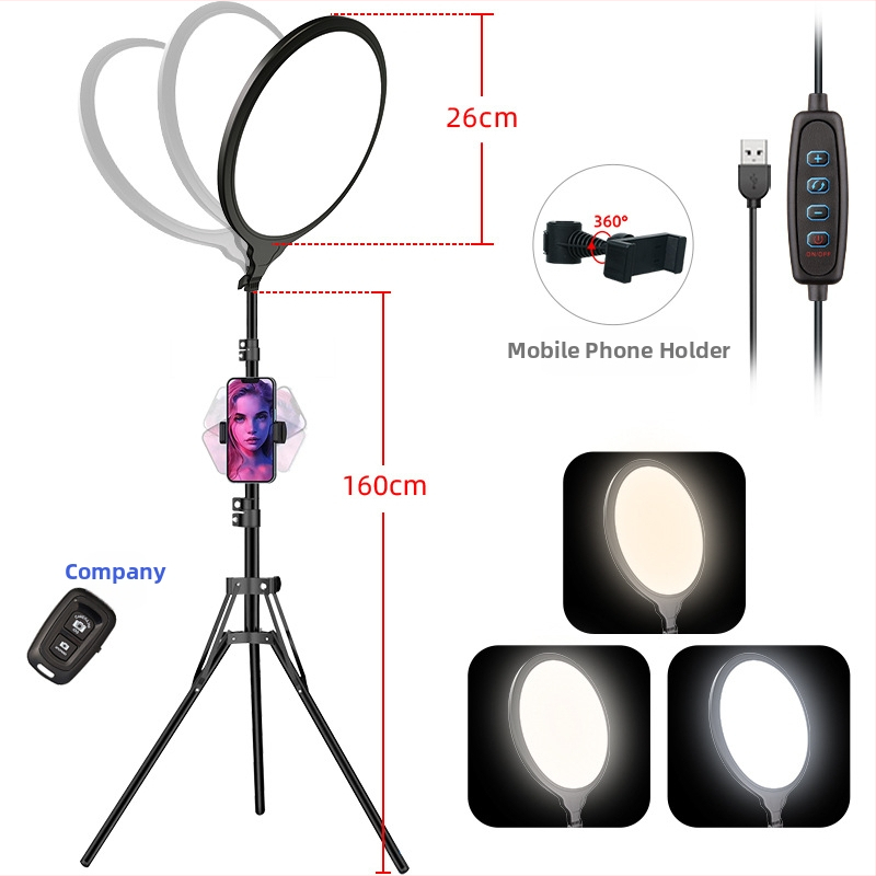 LATZZ Svetlo na doplnenie pre živé vysielanie – Stolné atmosférické svetlo, 10-50W, 220V, Tri farebné teploty, pre živé fotografovanie