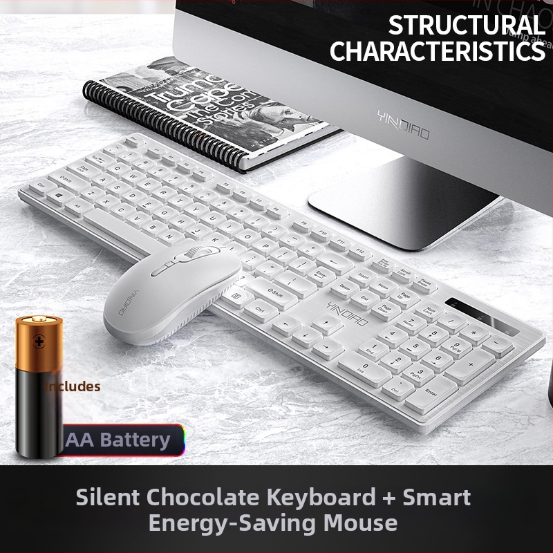 Ασύρματο σετ πληκτρολογίου και ποντικιού V3Max, ήσυχα πλήκτρα, USB διεπαφές, οπτικά 1500dpi, εργονομικός σχεδιασμός