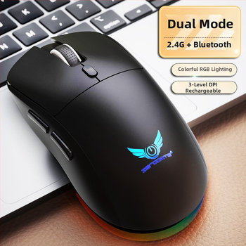 Bezdrôtová myš s dvojmódovým 2.4G/Bluetooth, 1600 DPI, 6 tlačidiel, USB rozhranie, nabíjateľná a ergonómická