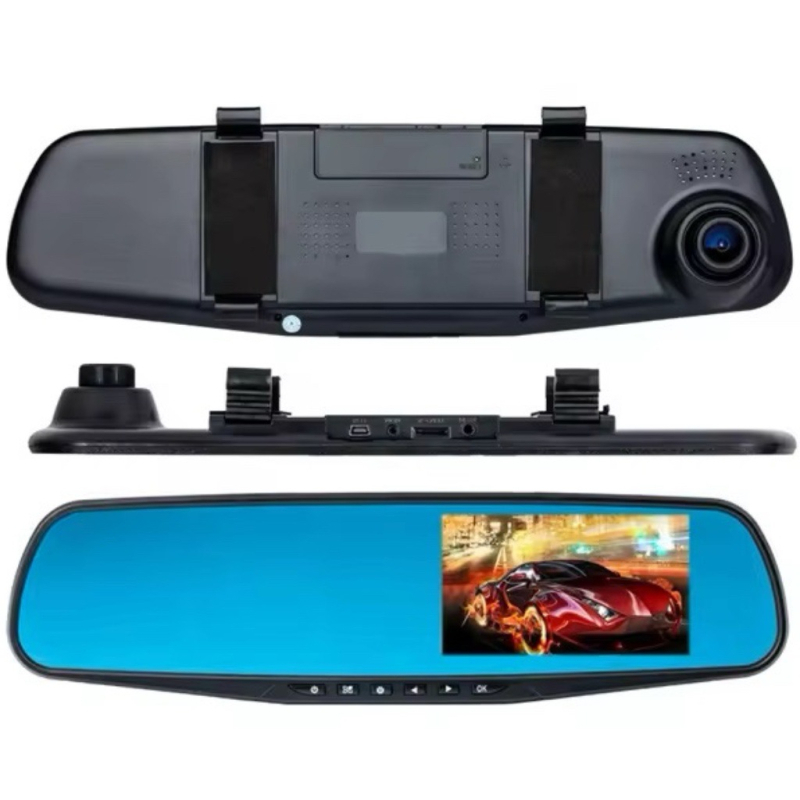 Dualna kamera automobila s ogledalom retrovizora, 1080p, 140° kut gledanja, 4,5 palčni zaslon, petlja snimanja
