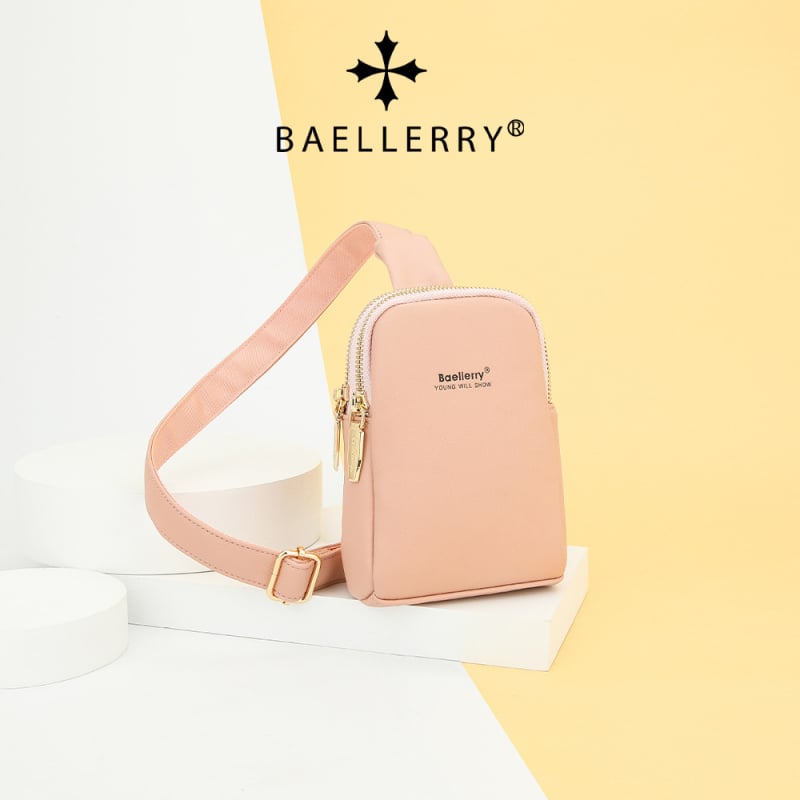 Baellerry ženska PU crossbody torba s dvostrukim zatvaračima — korejski stil, unutarnji pretinci za telefon i ID