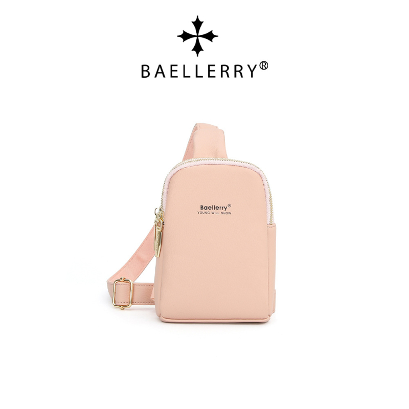 Baellerry ženska PU crossbody torba s dvostrukim zatvaračima — korejski stil, unutarnji pretinci za telefon i ID