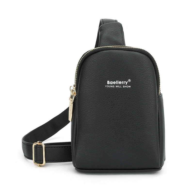 Baellerry ženska PU crossbody torba s dvostrukim zatvaračima — korejski stil, unutarnji pretinci za telefon i ID