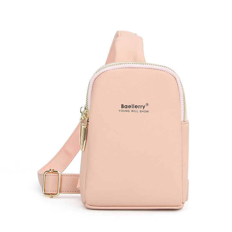 Baellerry ženska PU crossbody torba s dvostrukim zatvaračima — korejski stil, unutarnji pretinci za telefon i ID
