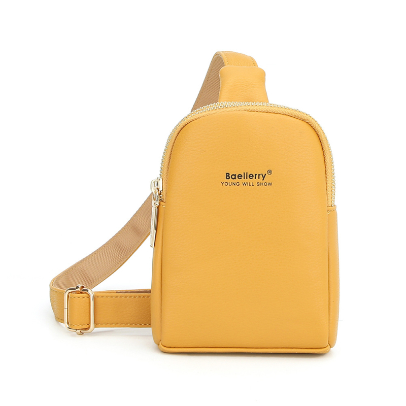 Baellerry ženska PU crossbody torba s dvostrukim zatvaračima — korejski stil, unutarnji pretinci za telefon i ID
