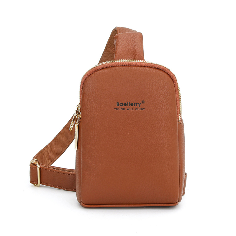 Baellerry ženska PU crossbody torba s dvostrukim zatvaračima — korejski stil, unutarnji pretinci za telefon i ID