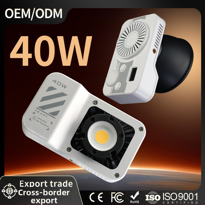 Vreckové svetlo na fotografovanie s vstavanou batériou — ručné ovládanie, nastaviteľná teplota farieb 2500K-9900K, výkon 51-100W, 220V