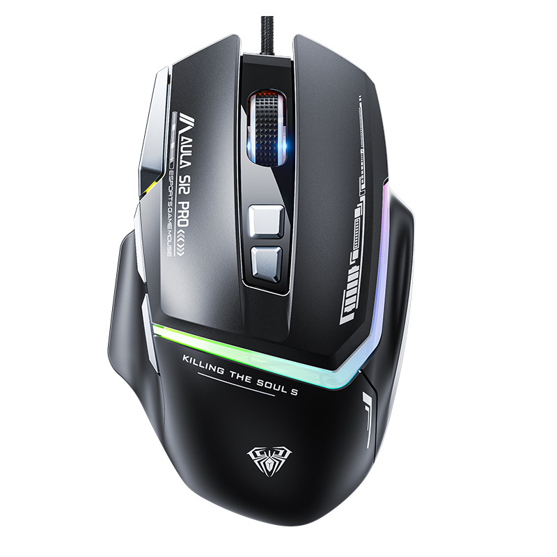 AULA Tarantula S12PRO mouse de gaming cu fir, mecanic, macro-programabil, 12800 DPI, 8 taste programabile, USB, reglaj DPI în patru trepte, design ergonomic