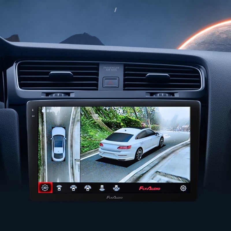 Automobilska dash kamera s 360° panoramskim snimanjem i noćnim vidom, prednja/stražnja/lijeva i desna kamera, 1080p, 1,5GB memorije, bez zaslona