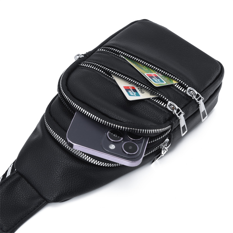 PU kožna crossbody torba sa širokim remenom, višestruki pretinci, zatvarač, unutarnji džep za telefon