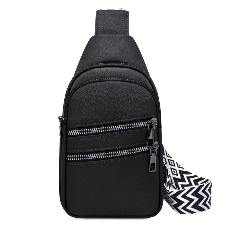 PU kožna crossbody torba sa širokim remenom, višestruki pretinci, zatvarač, unutarnji džep za telefon