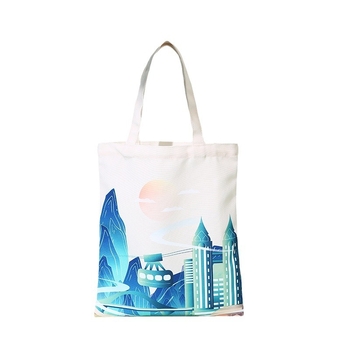 Platnena Tote torba s prilagođenim logotipom, prilagodljiva, tiskanje toplinskim prijenosom