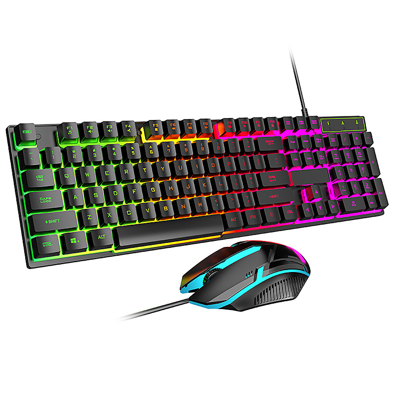 K323 kabelski gaming set tipkovnice i miša s USB priključcima, pozadinskim osvjetljenjem i ergonomska podrškom