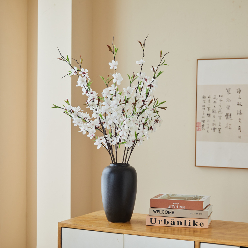 Κλαδί τεχνητών ανθών ροδακινιάς για διακόσμηση σαλονιού και γάμων | Warm Tree Flower Art; Υλικό: πλαστικό και μεταξωτά λουλούδια; Διαδικασία: έγχυση; Μοντέλο: προσομοίωση ανθού ροδακινιάς; Χρήση: γάμος, φωτογράφηση, διακόσμηση κατοικίας