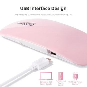 Musės formos nagų lempa – rankinė mini nagų džiovykla, modelis SUN mini; kilmė Zhejiang; grynoji masė 85 g; OEM prekės ženklas; pakuotė 200 vnt./dėžė