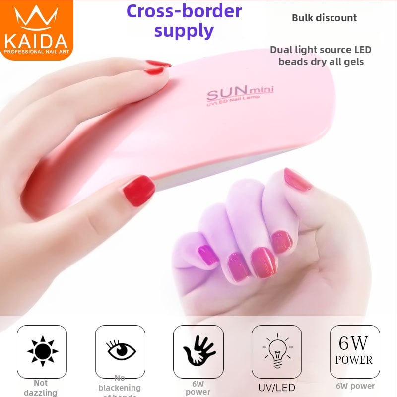 Musės formos nagų lempa – rankinė mini nagų džiovykla, modelis SUN mini; kilmė Zhejiang; grynoji masė 85 g; OEM prekės ženklas; pakuotė 200 vnt./dėžė