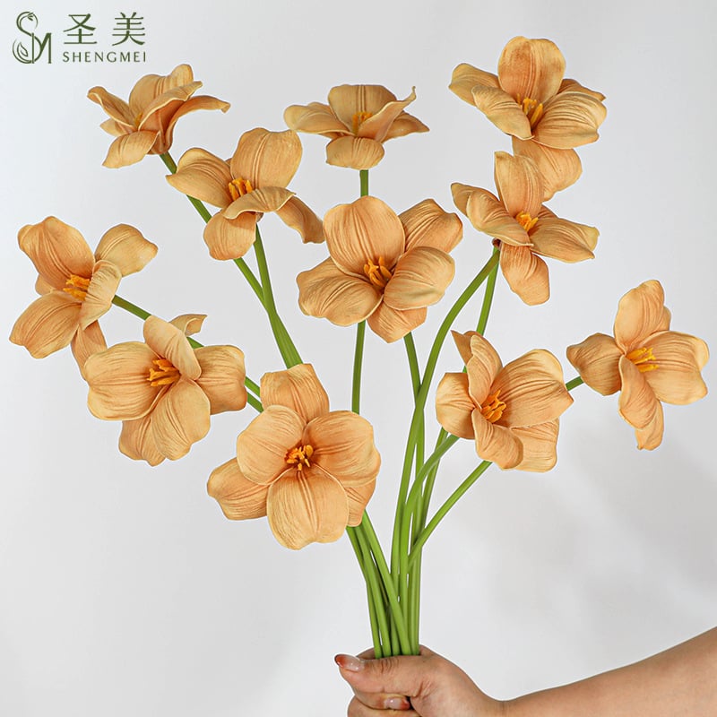 Τεχνητός Μπουκέτο Τουλιπών, χωρίς φύλλα, ανοιχτά άνθη, PU υλικό με ρεαλιστική αφή, Holy Beauty, για γάμους και διακόσμηση κατοικίας