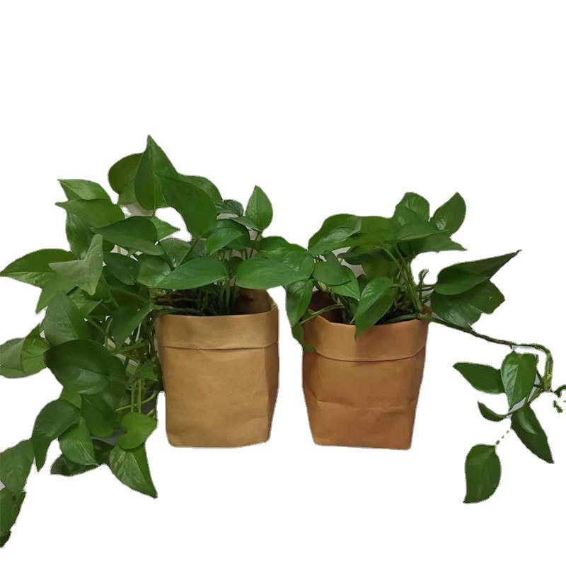 Geantă din hârtie kraft lavabilă pentru organizarea pensulelor de machiaj pe birou, impermeabilă, pătrată, cusută (Material: hârtie kraft lavabilă ecologică; Formă: pătrată; Confecție: cusut; Producție zilnică: 1000)