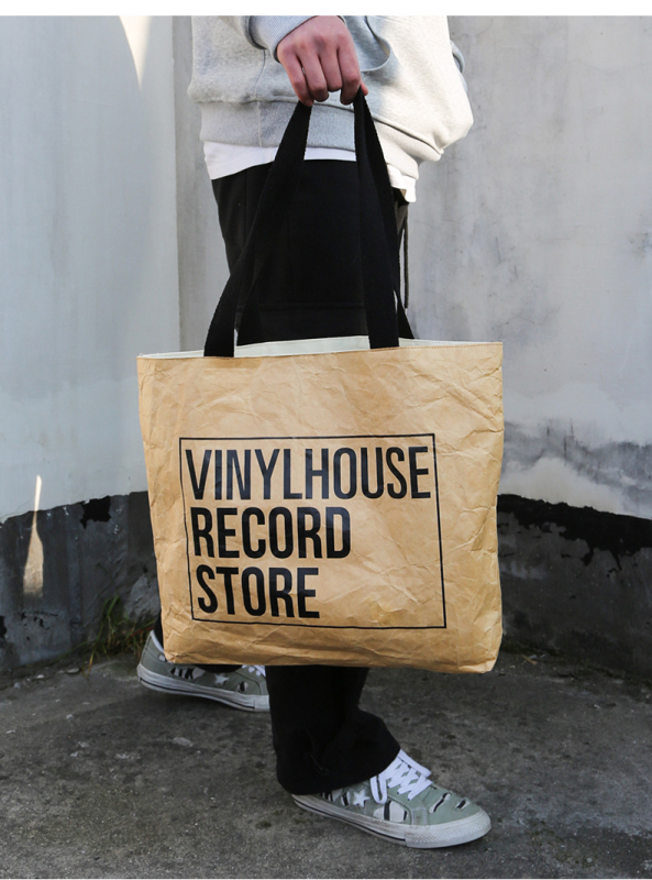 DuPont sacoșă de hârtie cu logo personalizat — imprimare UV, formă orizontală, material hârtie DuPont