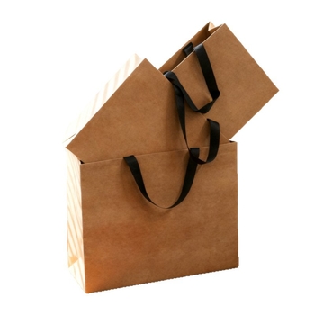 Sac de cadouri din Kraft pentru haine, finisaj embosat și imprimare cu logo