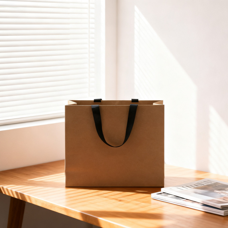 Sac de cadouri din Kraft pentru haine, finisaj embosat și imprimare cu logo