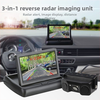 Atpakaļskata kamera sistēma ar HD nakts redzi, bez urbšanas, 3-in-1 parku radars, universāla saderība