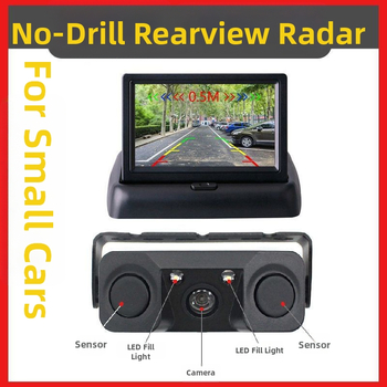 Atpakaļskata kamera sistēma ar HD nakts redzi, bez urbšanas, 3-in-1 parku radars, universāla saderība