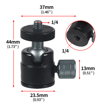 Capul de bilă mini pentru trepied, rotire de 360°, șurub 1/4-inch, aliaj de aluminiu, 33,5 g, compatibil cu Insta360, DJI Action5, Osmo360 și alte camere