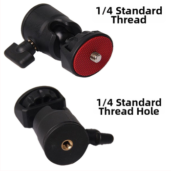 POLAM-FOTO Guľová hlava pre statív — 360° otáčanie, 1/4" závit, Plast + Zliatina, Vertikálne nakláňanie 90°, Horizontálny pan 135°