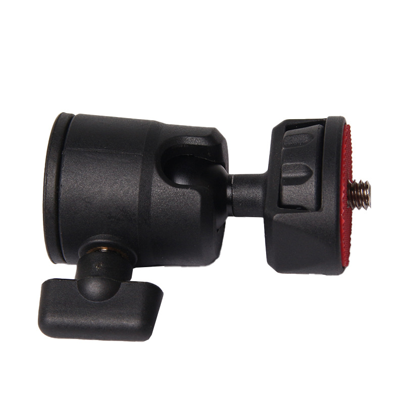 POLAM-FOTO Guľová hlava pre statív — 360° otáčanie, 1/4" závit, Plast + Zliatina, Vertikálne nakláňanie 90°, Horizontálny pan 135°