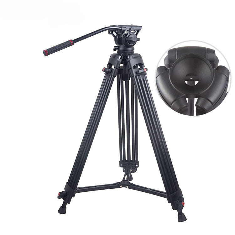 Minrui 18881 Trepied cu Cap Hidraulic Gimbal, 3 secțiuni, aliaj de aluminiu, sarcină 11–15 kg, greutate 4 kg